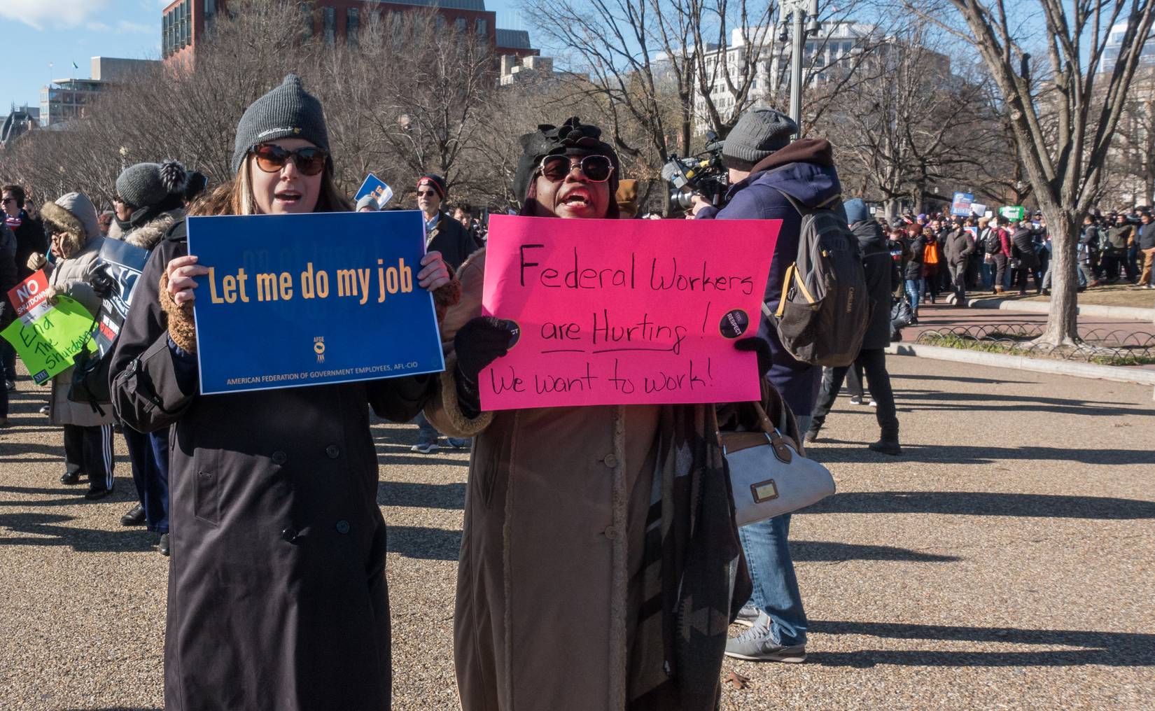 Protest of government shutdown by furloughed as well as unpaid federal employees, union members, contractors, and supporters march to the White House