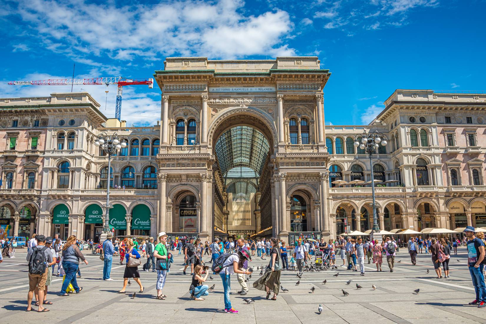 Tourists in Downtown Milan, Italy