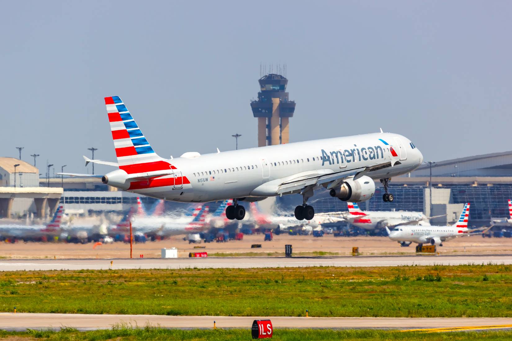 American Airlines Airbus A321 airplane at Dallas Fort Worth Airport (DFW) in the United States