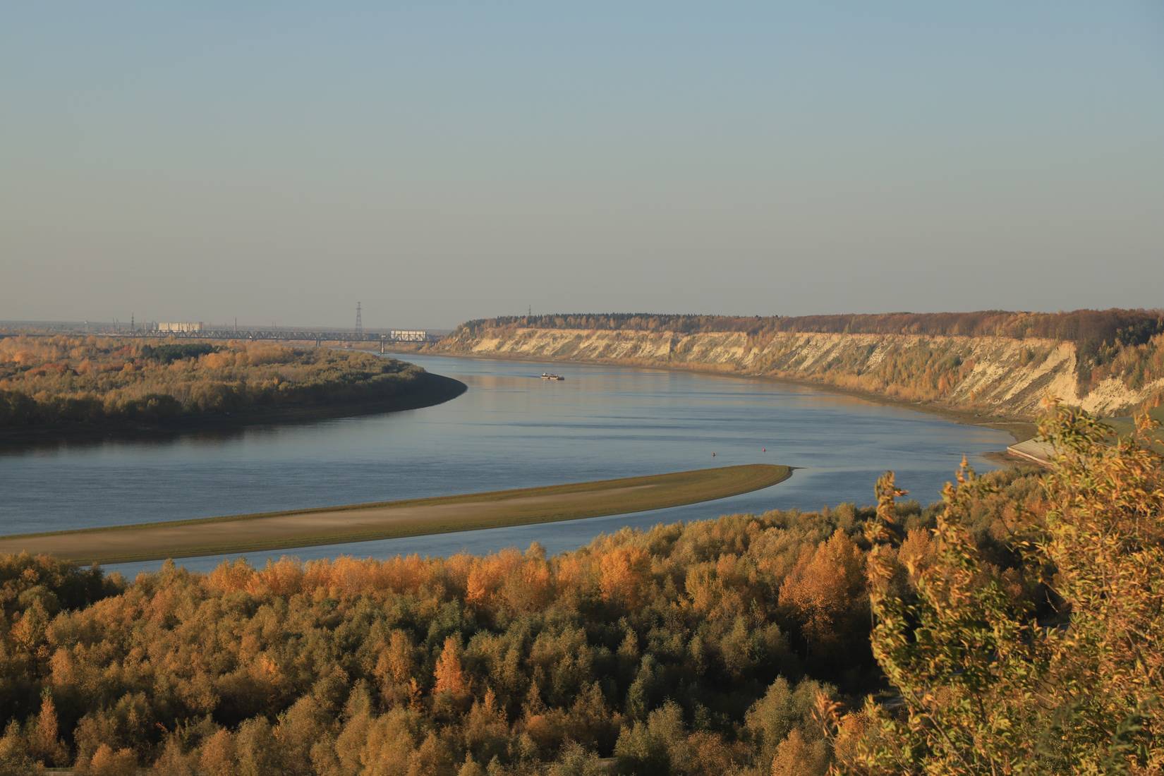 An aerial view of the Irtysh River, which flows through China, Kazakhstan, and Russia