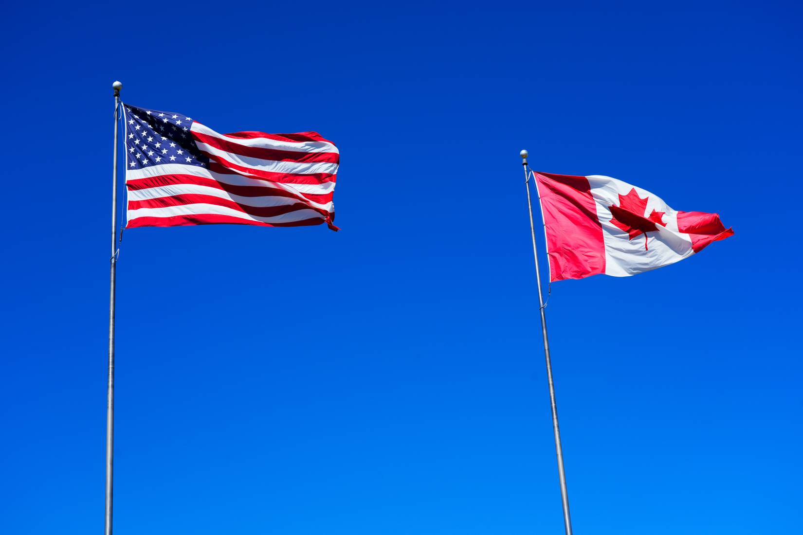U.S. and Canada Flags