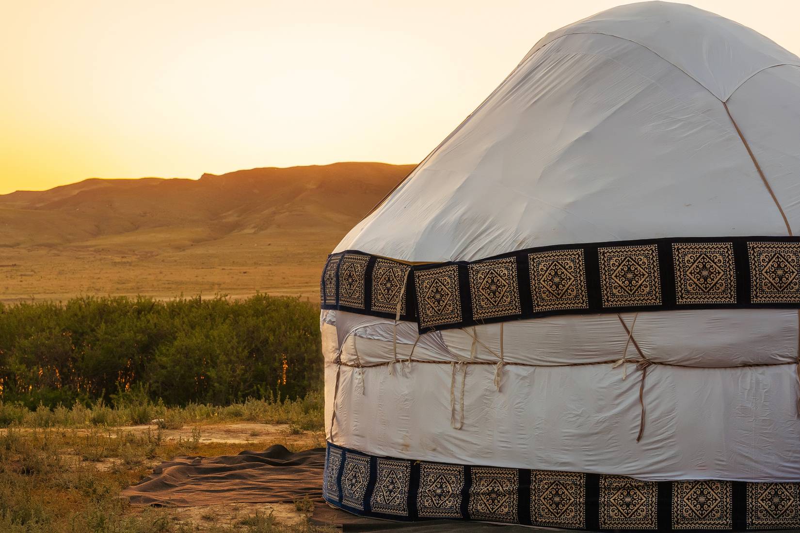 A yurt located in the Kazakh Steppe, Kazakhstan 