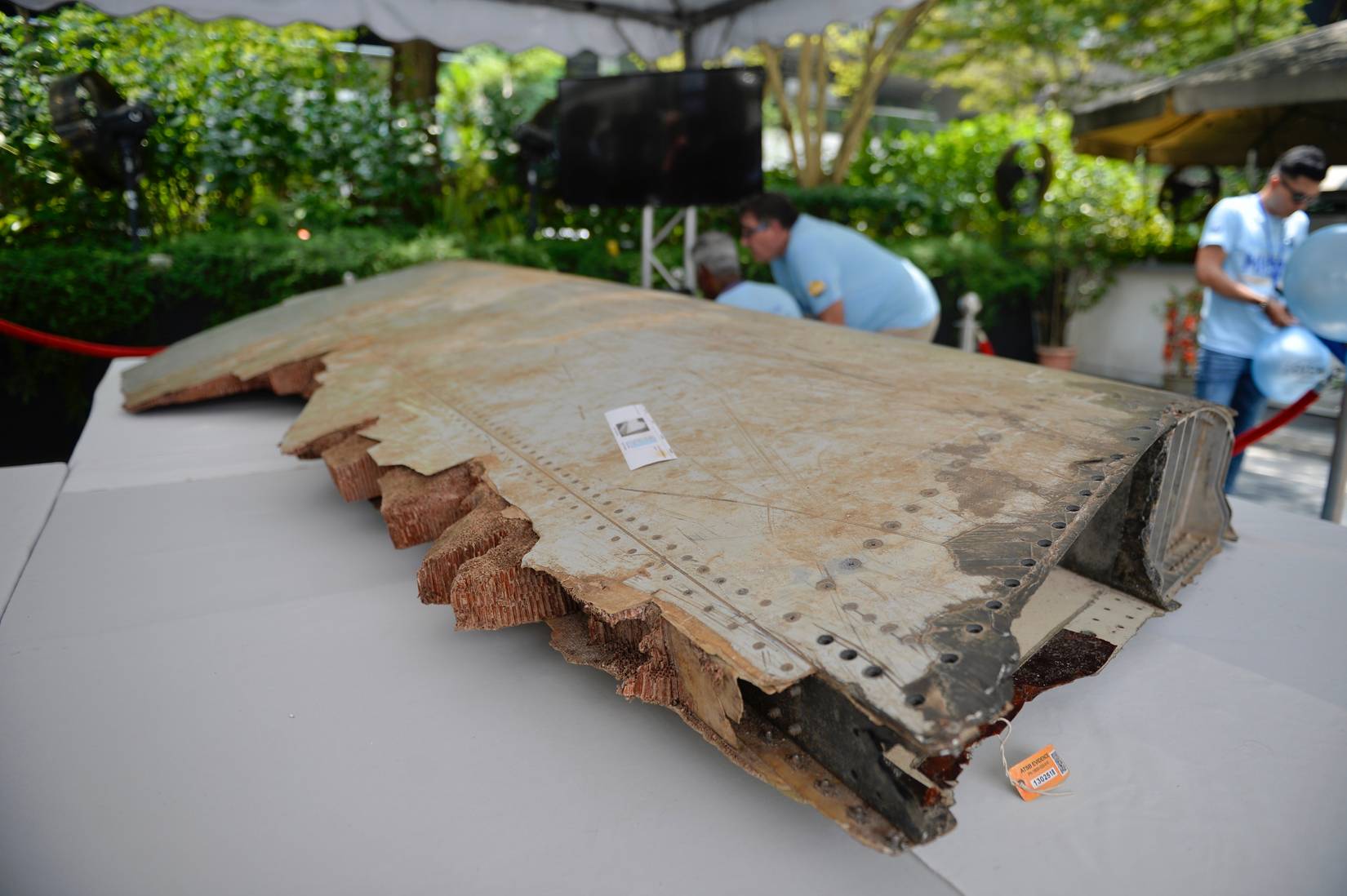 MH370航班残骸在马航客机失踪五周年纪念仪式上展示