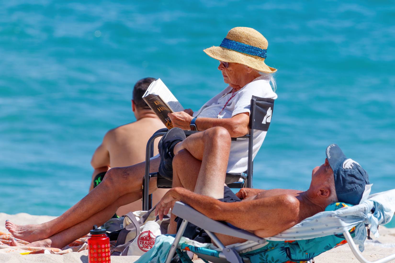A senior couple enjoying the beach at Fort Lauderdale, Florida, USA