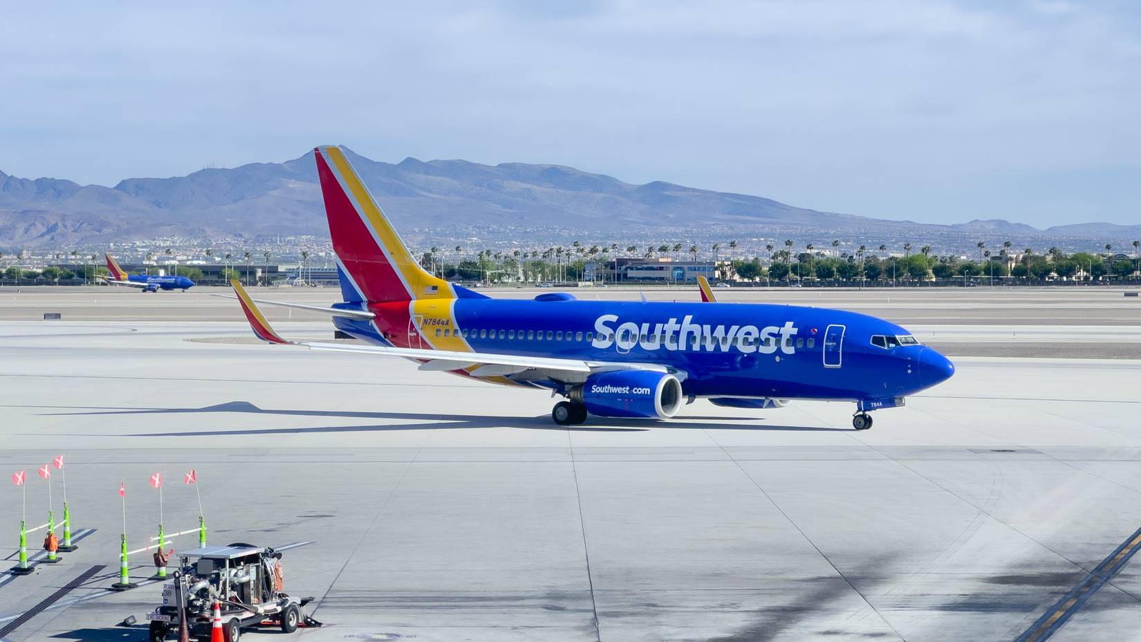 Boeing Southwest Airlines airplane at Harry Reid International Airport, Las Vegas, Nevada