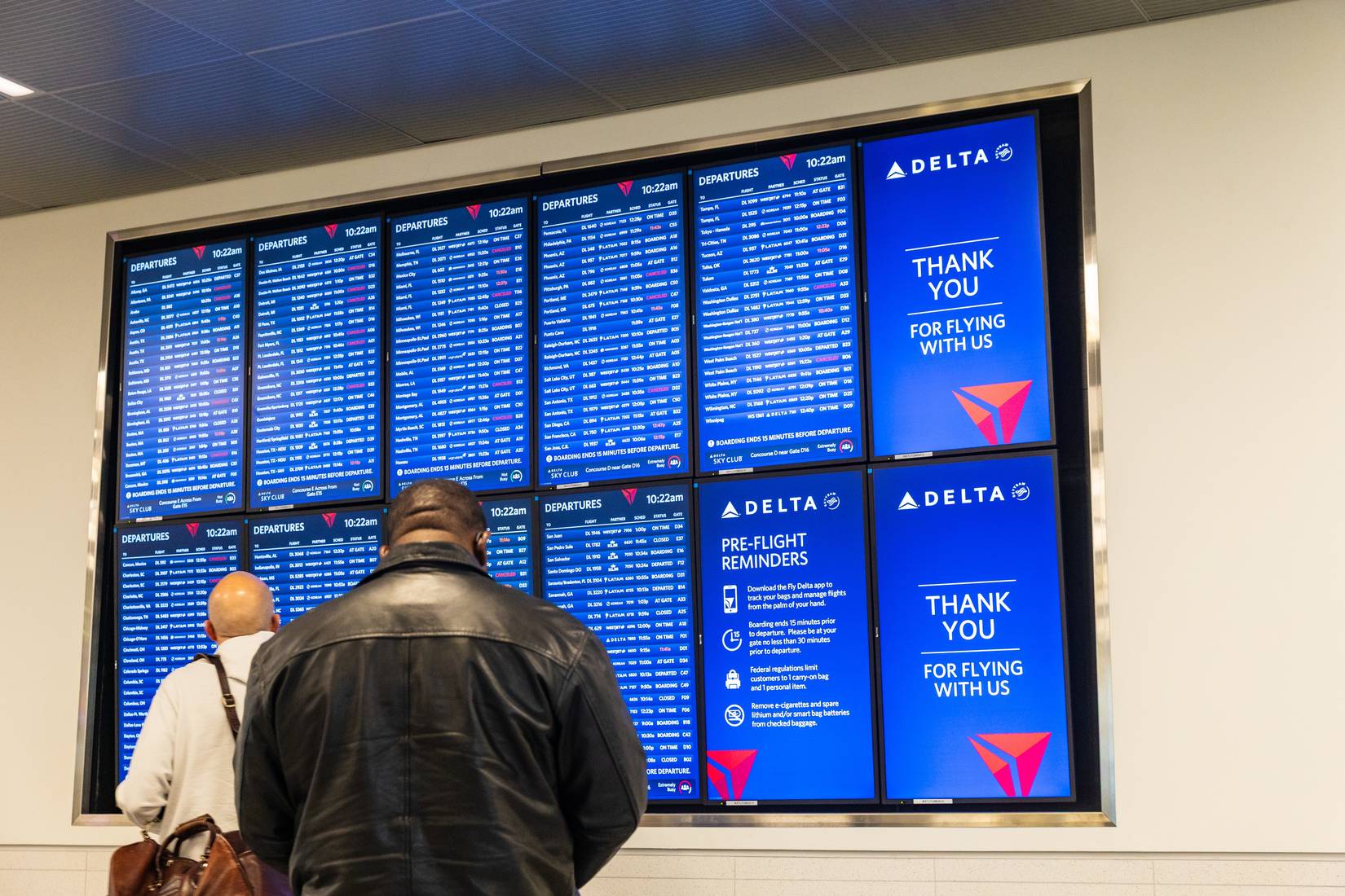 Delta Air Lines Flight Board