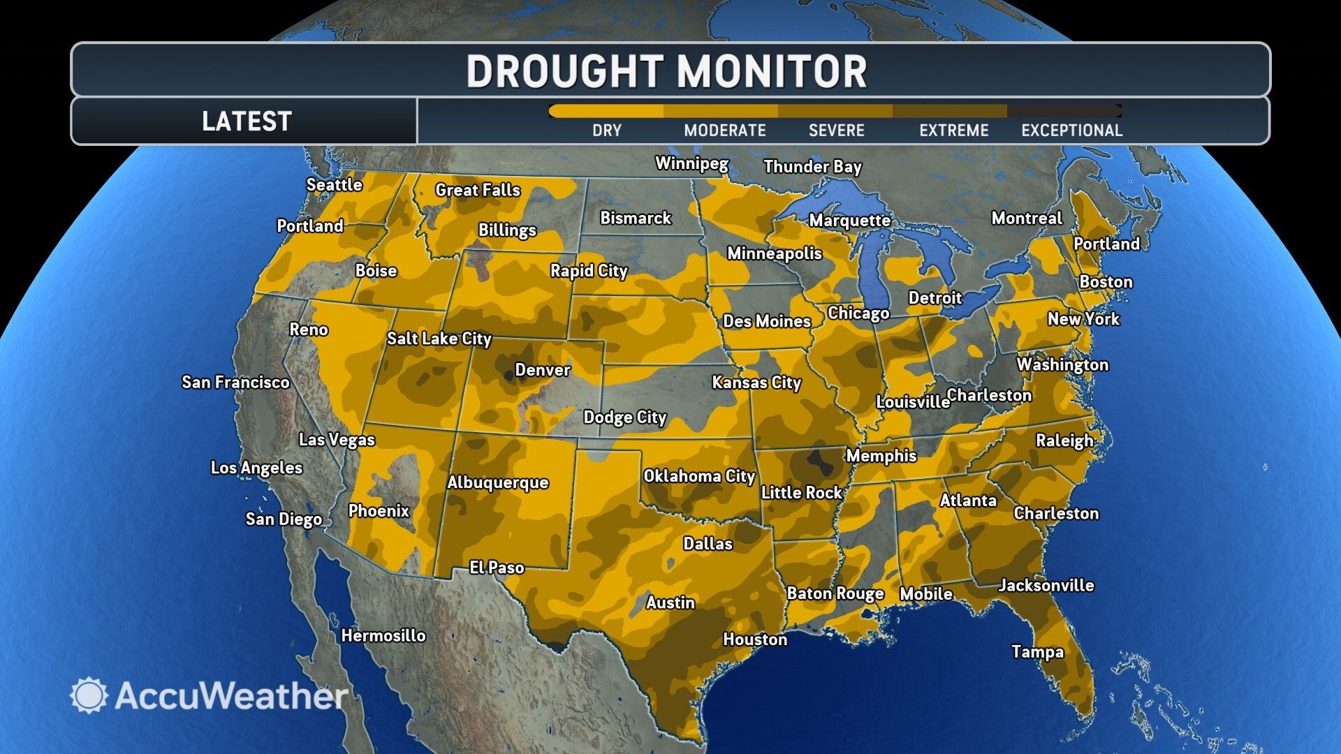 U S Spring Break Travelers Warned Of Wildfire Alerts In Multiple Accuweather Spring 2026 Drought Map Of The United States 