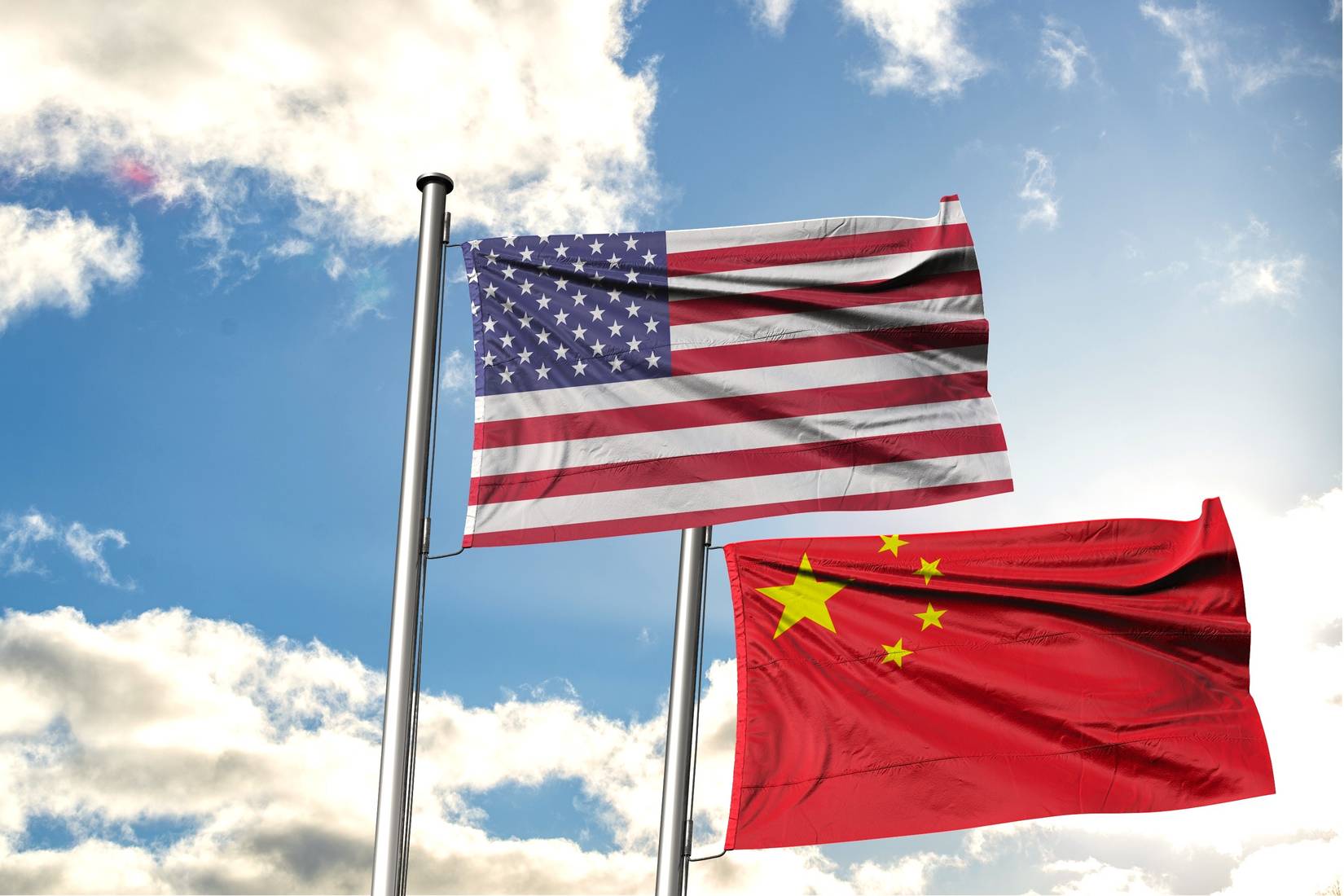 American and Chinese flags