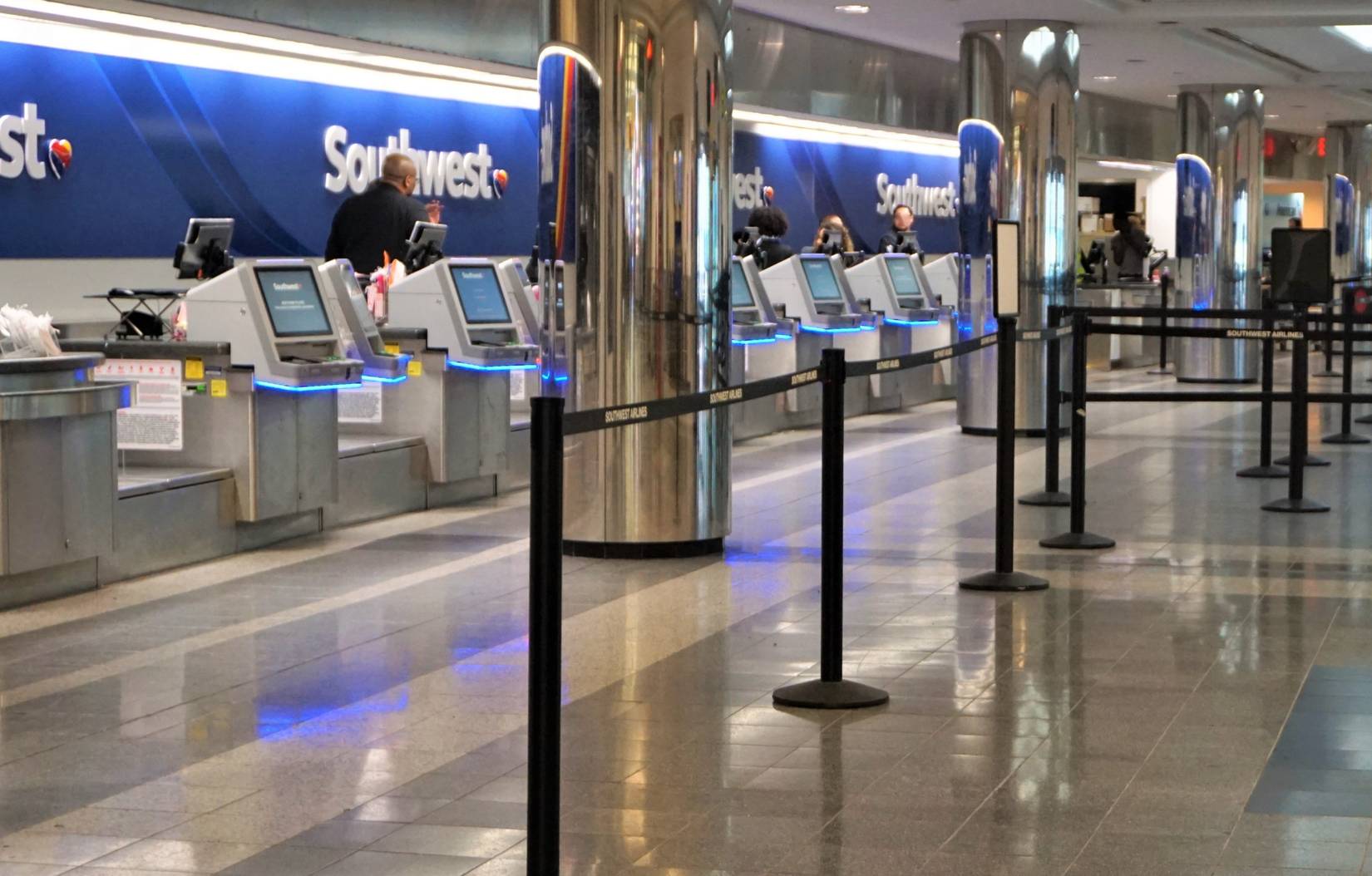 Southwest Airlines check-in counters in LaGuardia Airport, New York City, United States