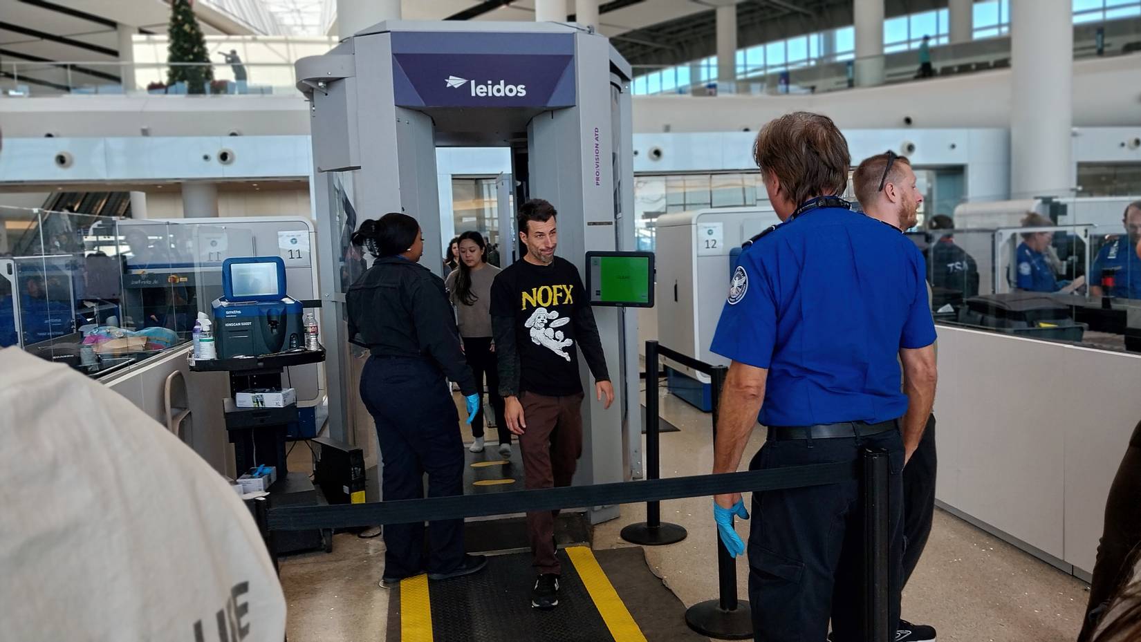 TSA security checkpoint at Louis Armstrong Airport in New Orleans, Louisiana, USA