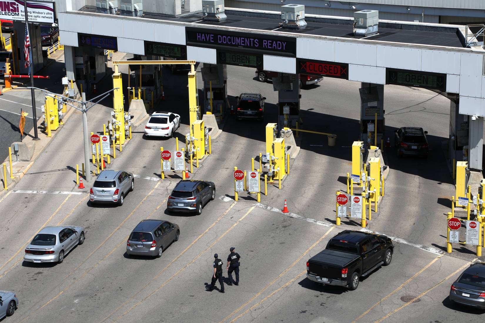 U.S. Customs and Border Protection CBP checkpoint at the Detroit Windsor tunnel at the US-Canada Border