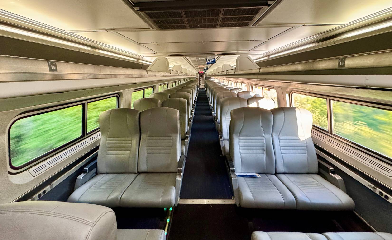 Amtrak Quiet Car coach aboard the Vermonter passenger train