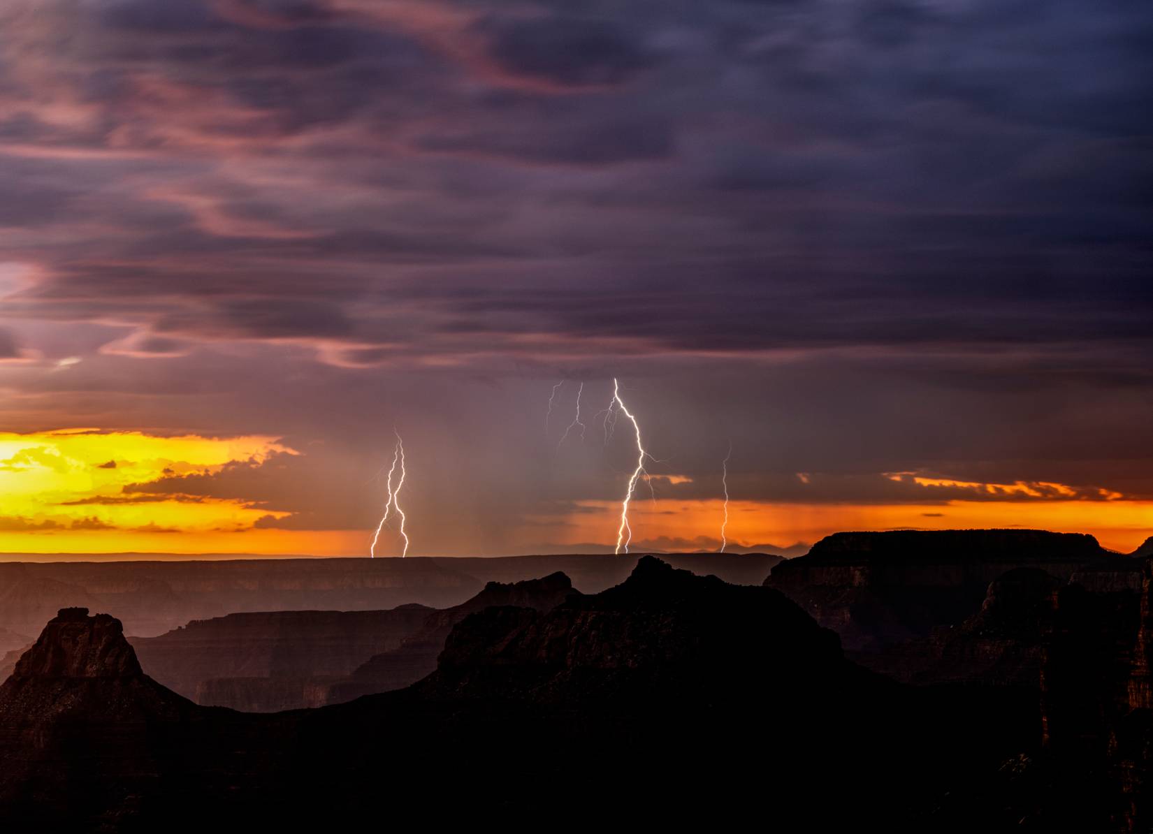 Lightning on the Grand Canyon north rim