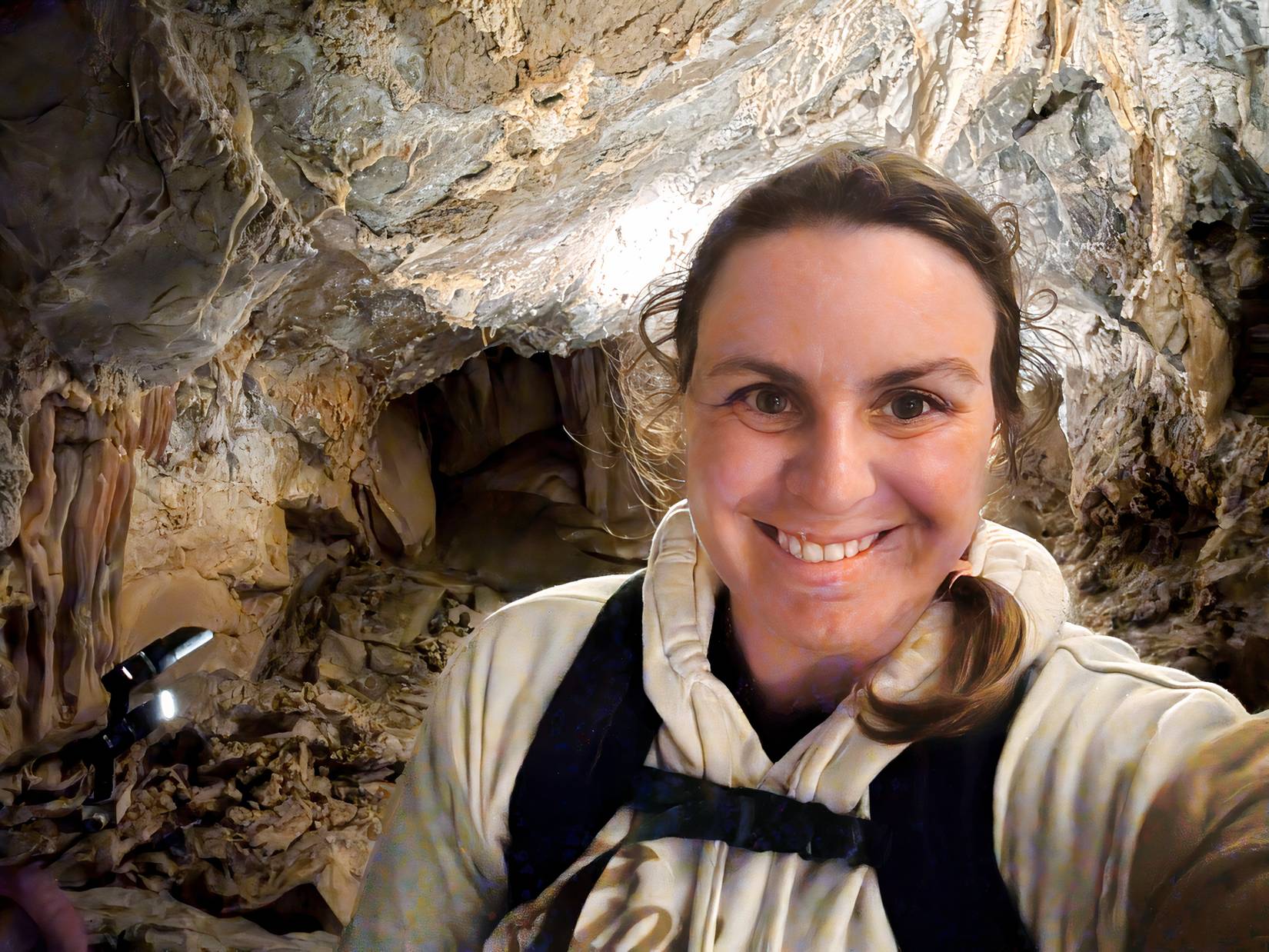 Author in Middle Cave in Timpanogos Cave National Monument, Utah