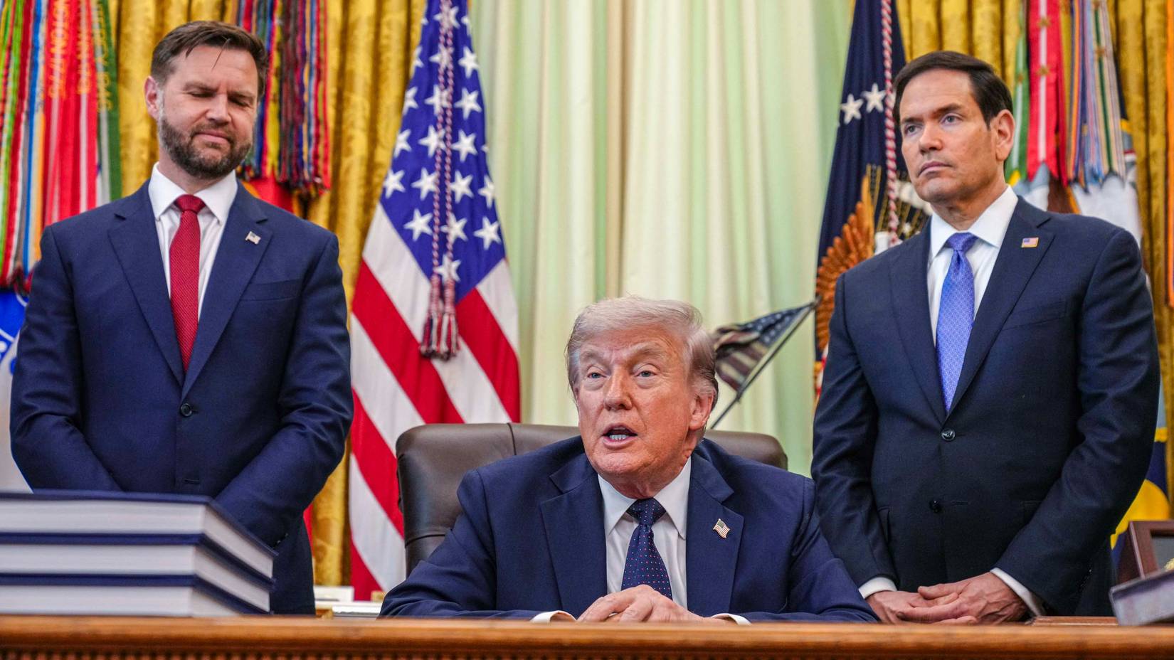 U.S. Secretary of State Marco Rubio with President Donald J. Trump