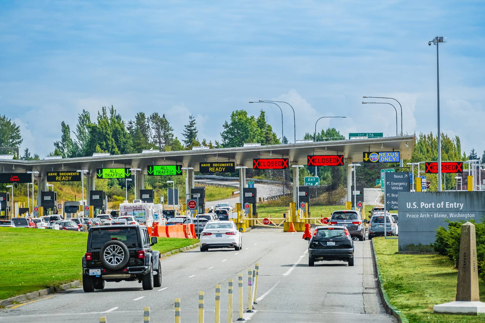 US Canadian Border at the Peace Arch, Washington State