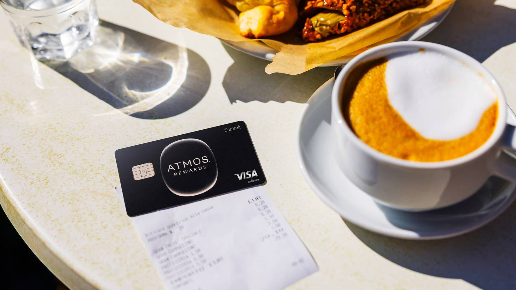 Alaksa Atmos Credit Card in a Cafe