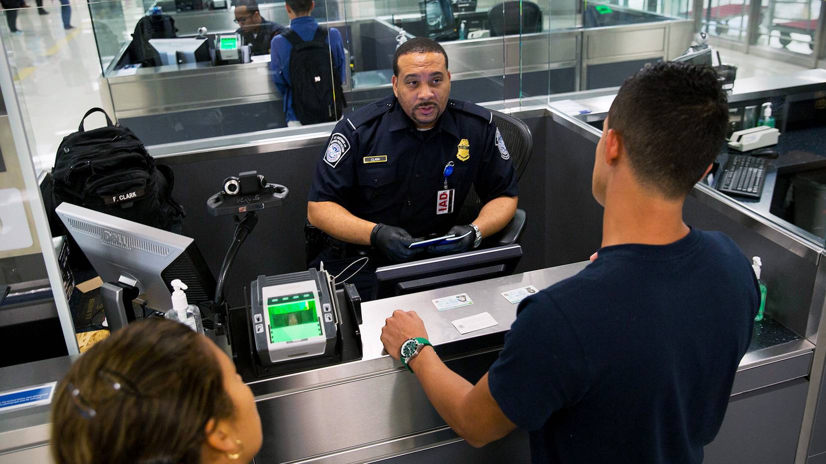 Customs and Border Patrol screening travelers