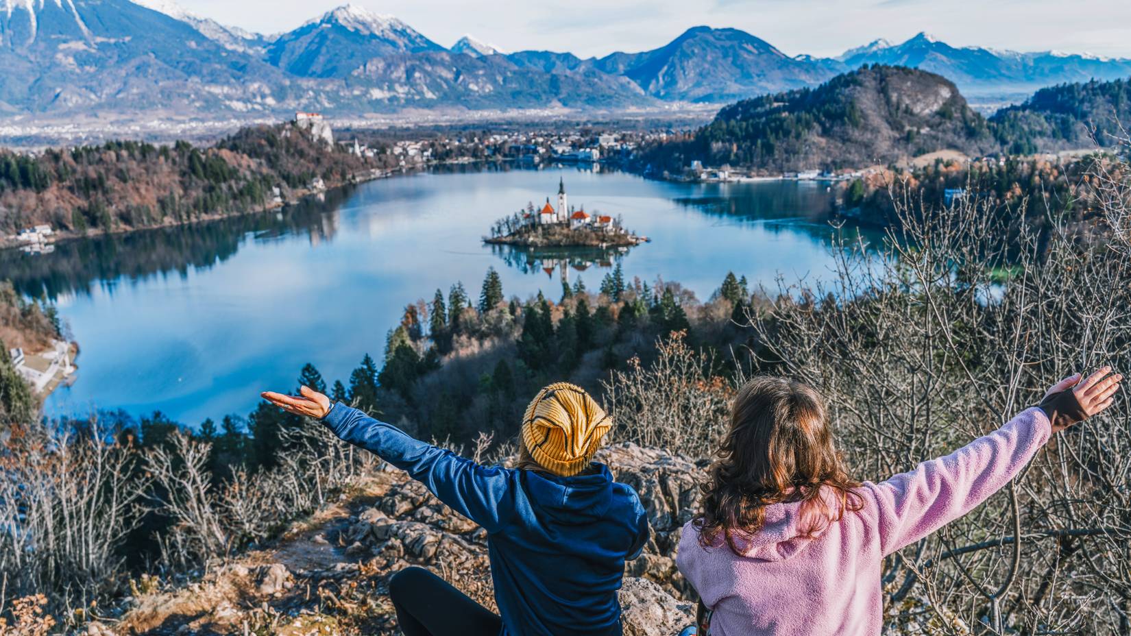 Lake Bled in winter, Slovenia, Europe