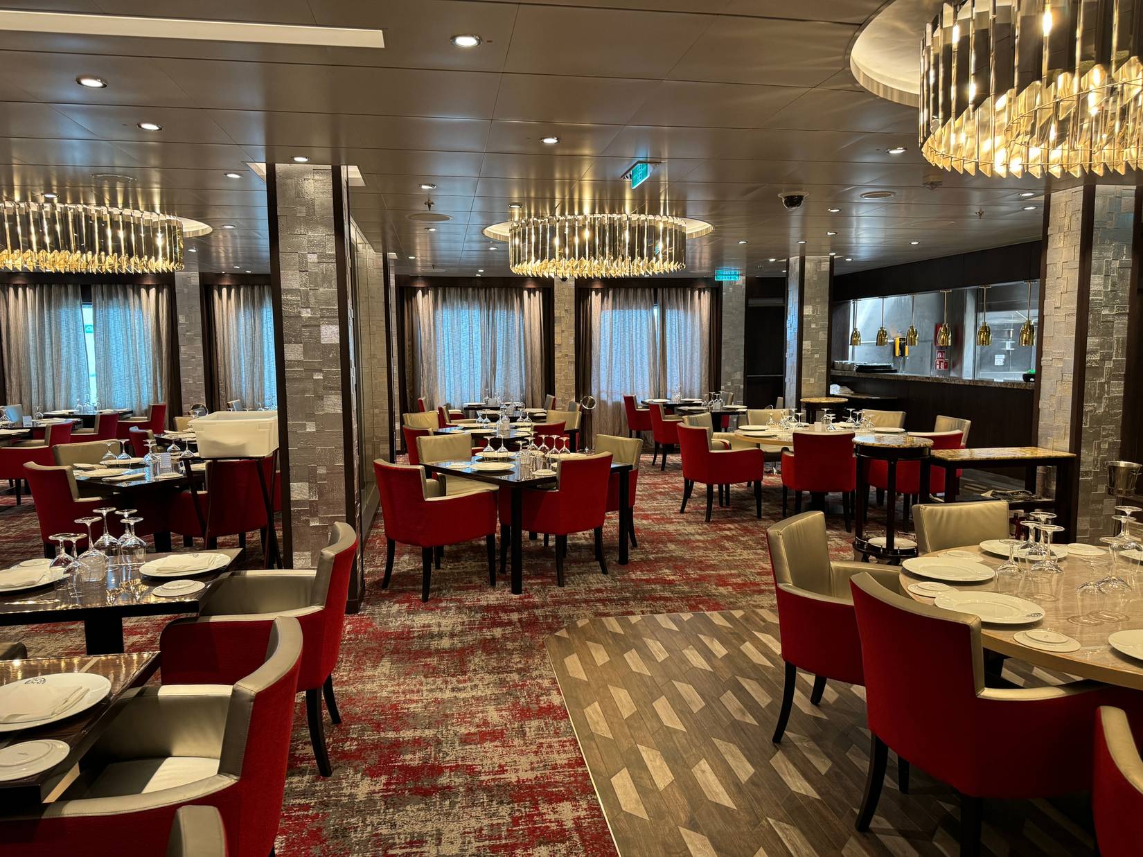 Inside the Fahrenheit 555 restaurant on the Carnival Jubilee.