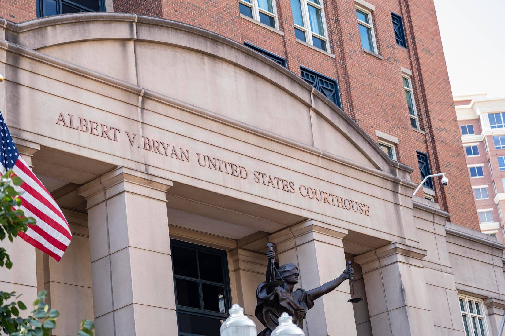 Exterior of U.S. District Court for the Eastern District of Virginia, located in Alexandria, VA