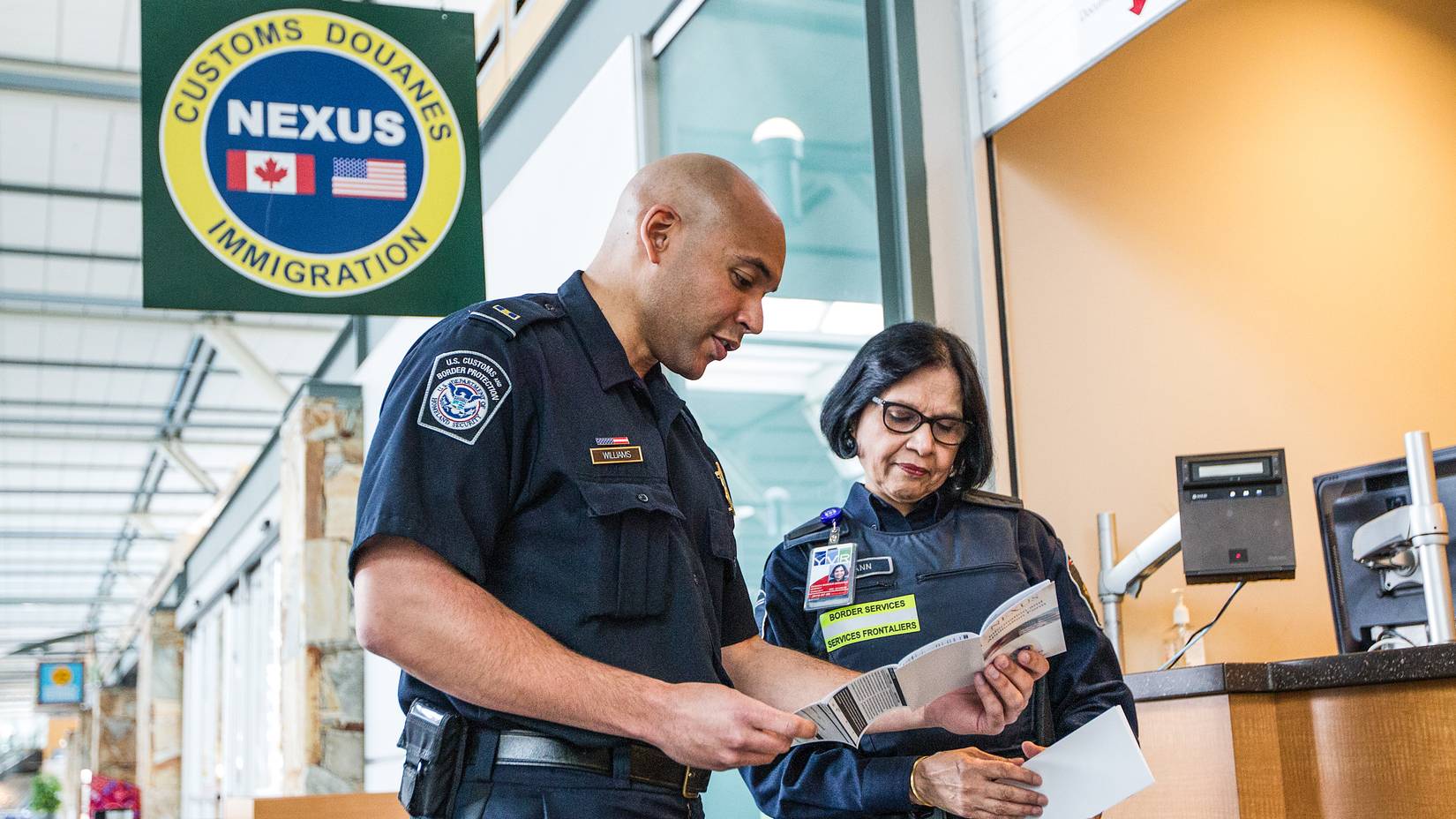 US Customs and Border Protection (CBP) and Vancouver, Canada Border Services Agency (CBSA) work together for border crossing efficiency