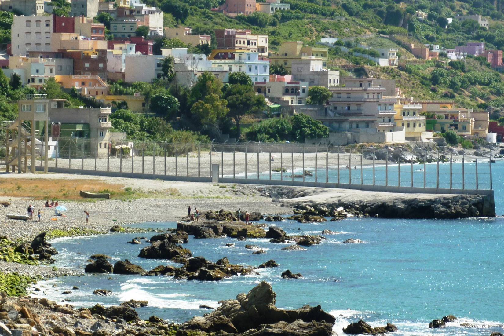 Border fences in Ceuta, Spain, which borders Morocco