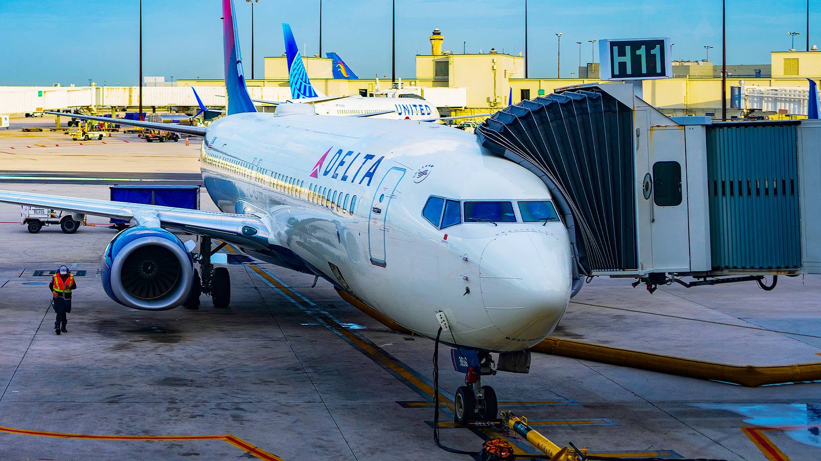 Delta Air Lines aircraft parked in Chicago, Illinois