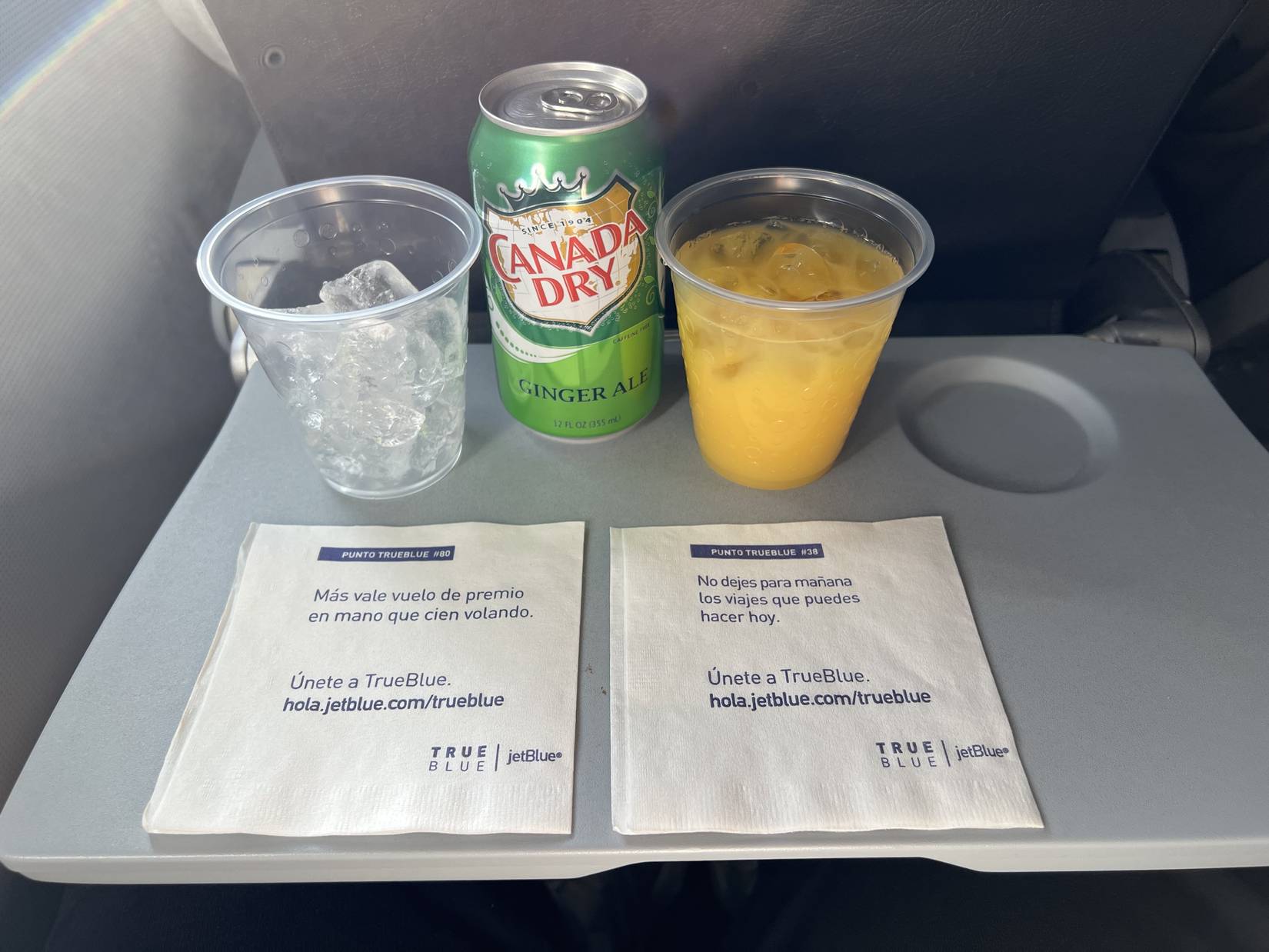 JetBlue in-flight beverage service
