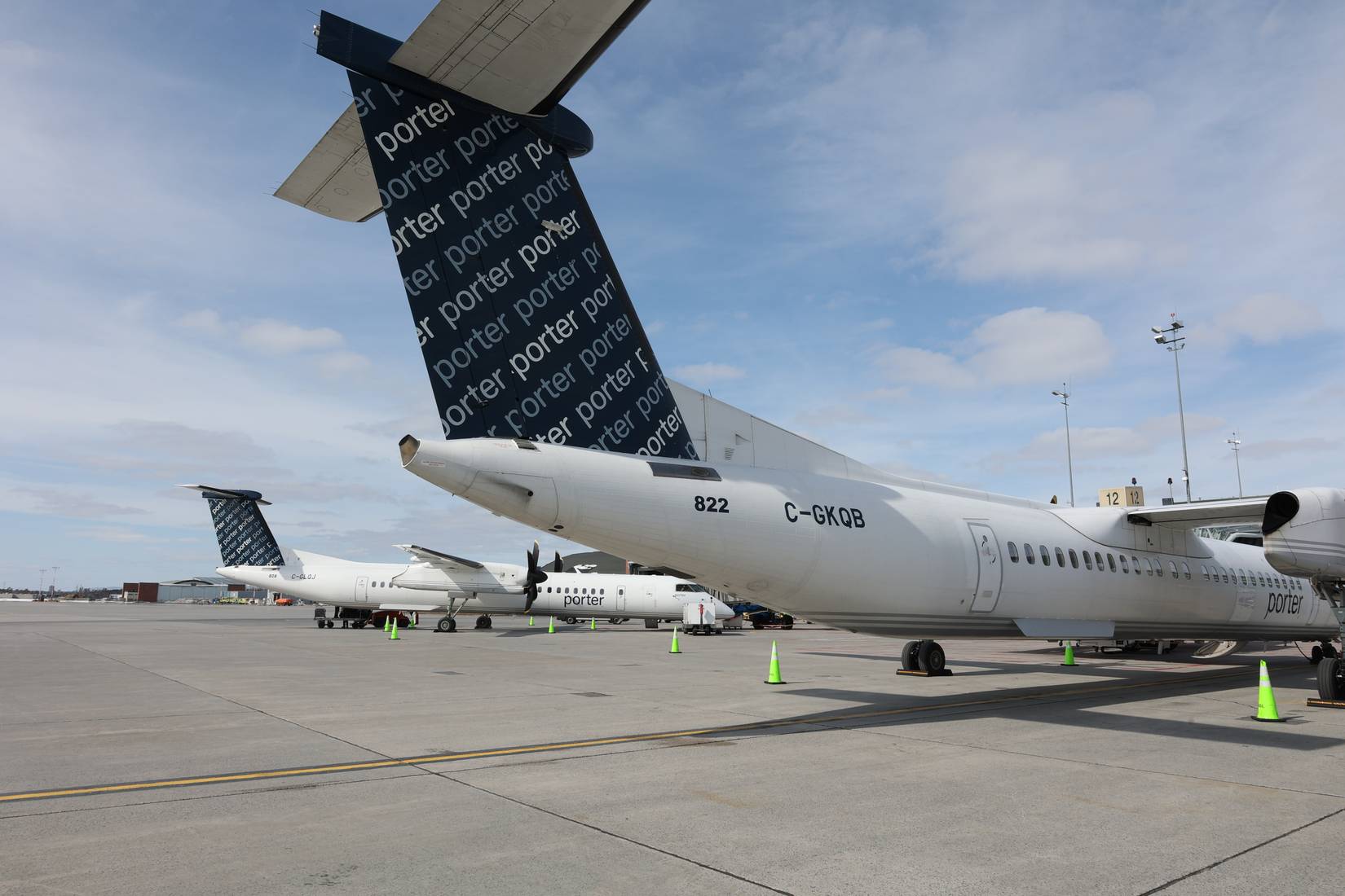 Porter plane in at the gate in Canada