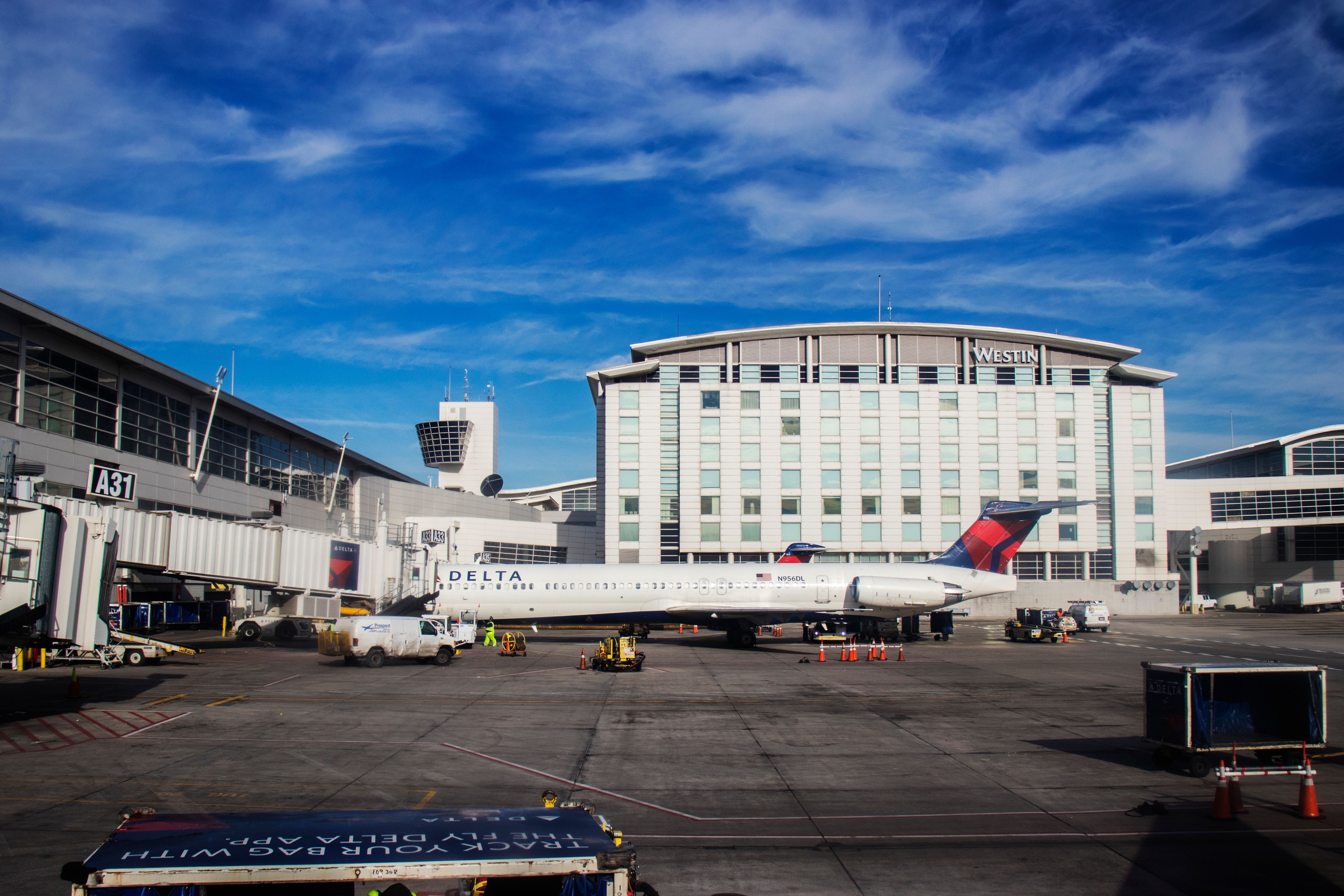 Delta Air Lines plane at Detroit Metro Airport