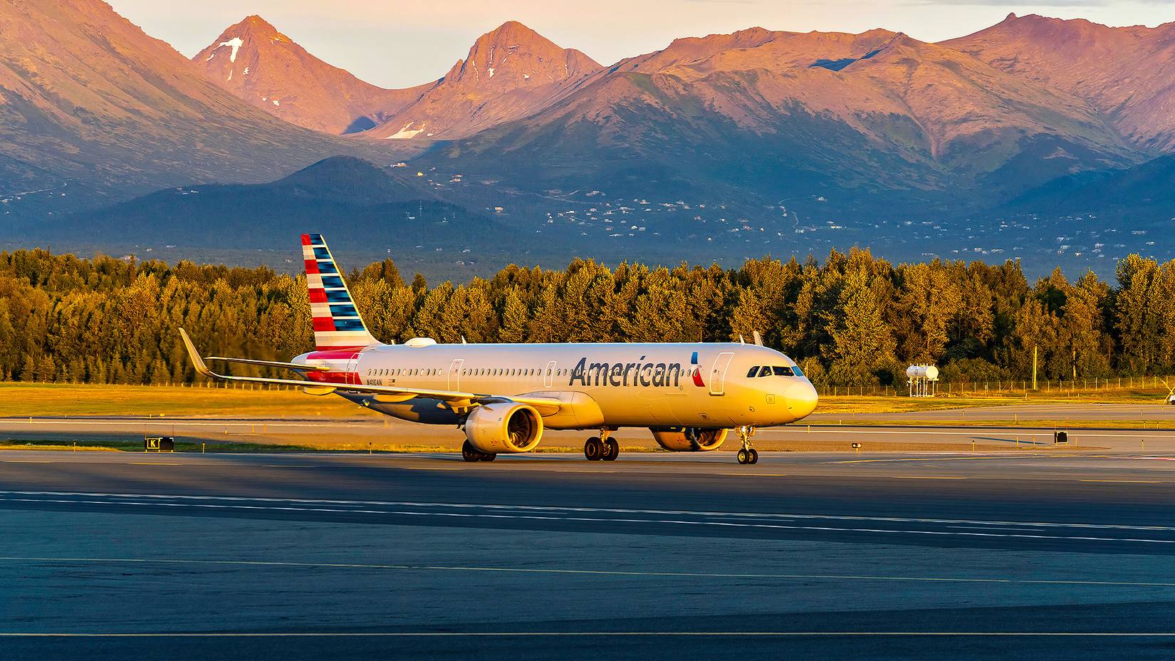 American Airlines plane in Anchorage, Alaska
