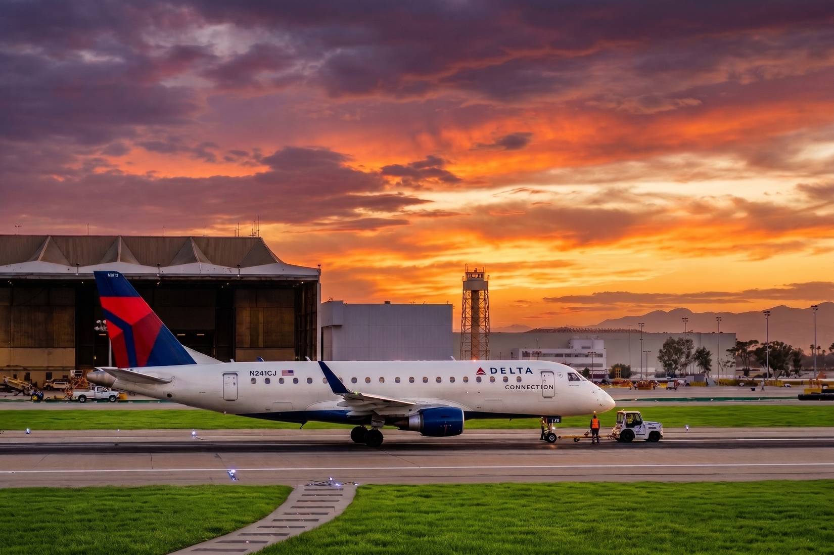 Delta Air Lines plane ready to take off