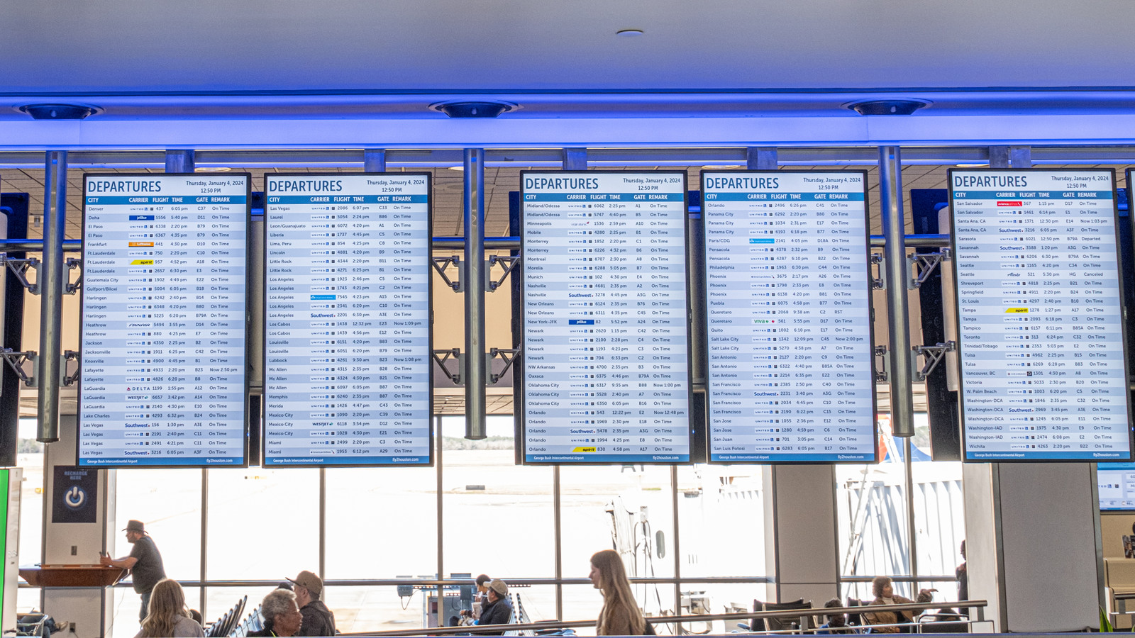 Houston's George Bush Airport Faces Hundreds Of Delays Amid Tropical Depression Edouard