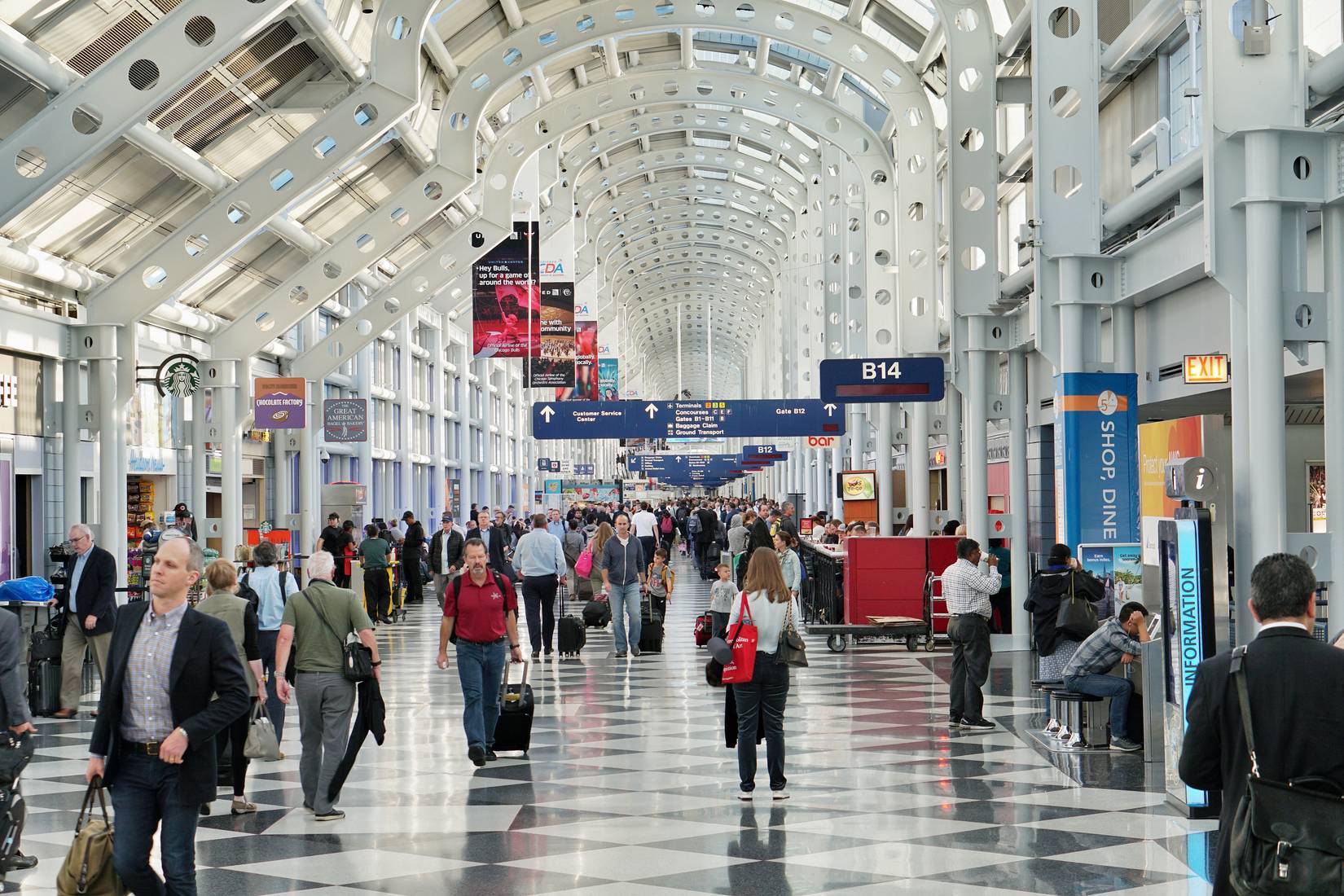 O'Hare International Airport on a busy day of travel.