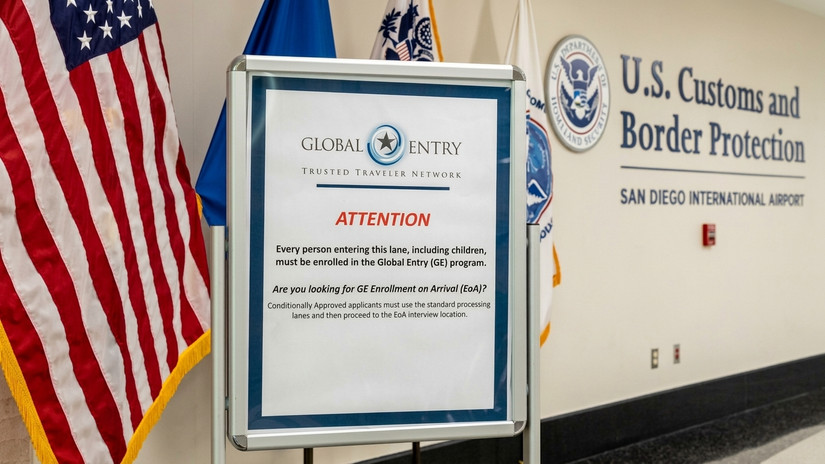 U.S. Customs and Border Protection (CBP) Global Entry kiosks await use by international passengers arriving in the U.S. at San Diego International Airport in San Diego, California