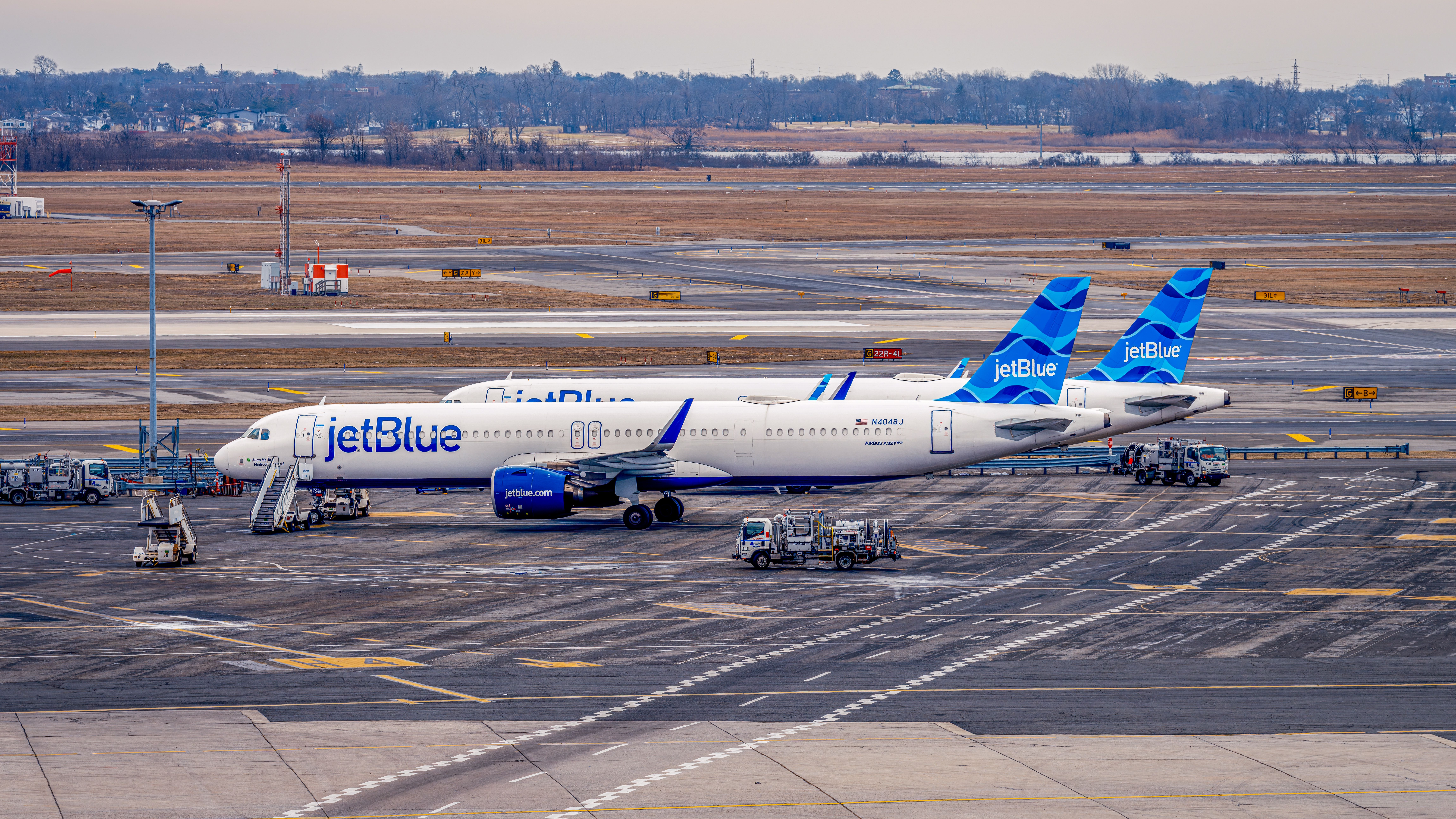 JetBlue Airbus A321 aircraft parked at John F. Kennedy International Airport (JFK) in New York