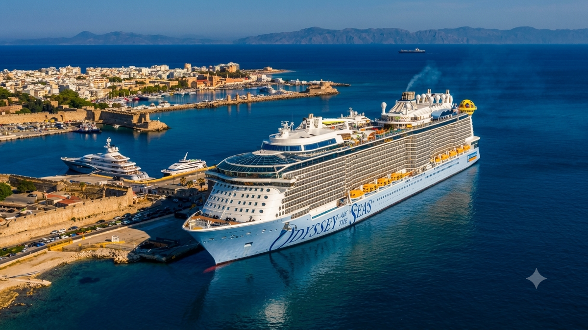 Photo: TheTravel Odyssey of the seas cruise ship docked in greece