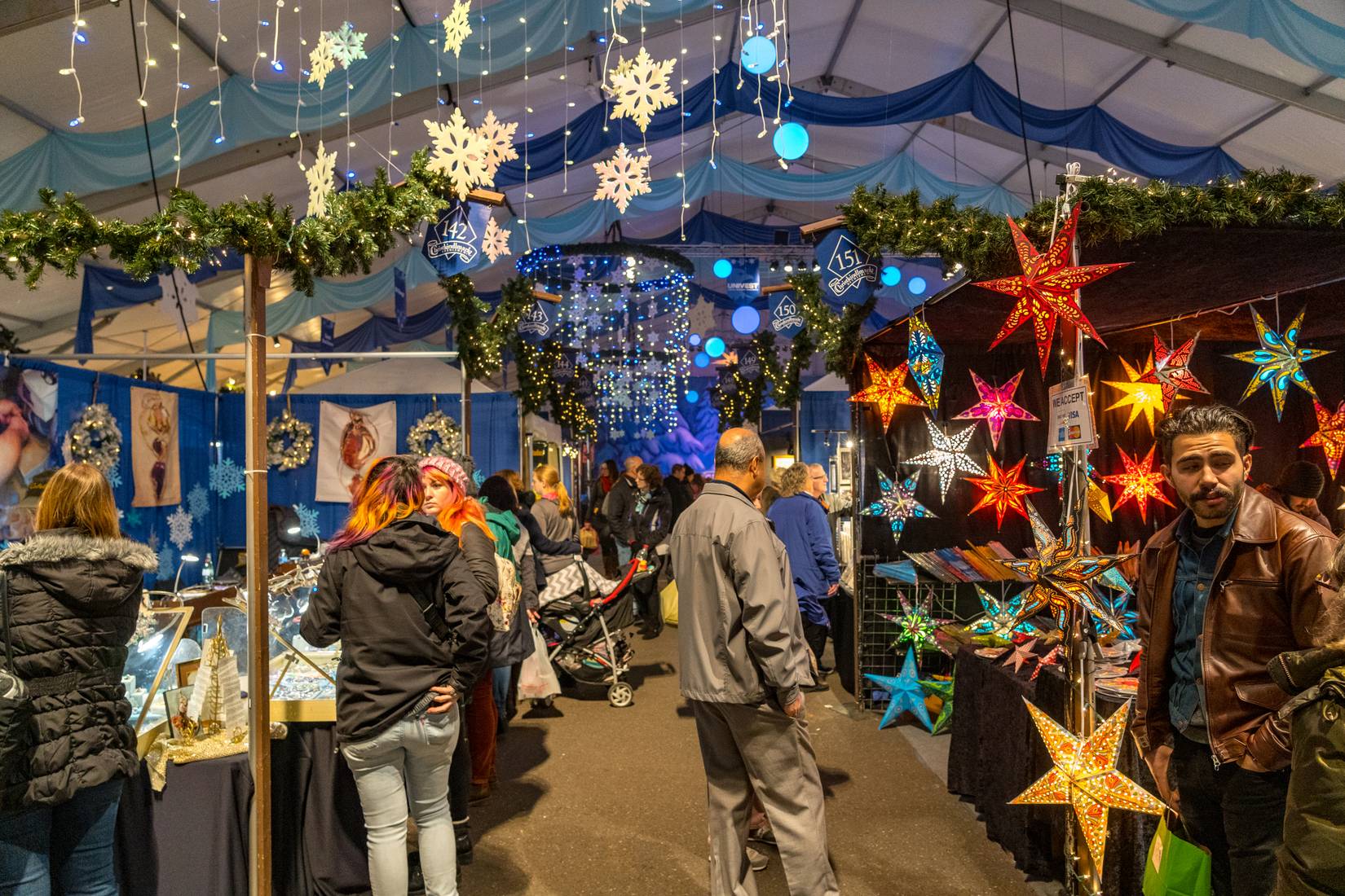 Shoppers at the Christkindlmarket look for gifts. The Christmas market is held at Steel Stacks, a large campus that hosts festivals, concerts & events